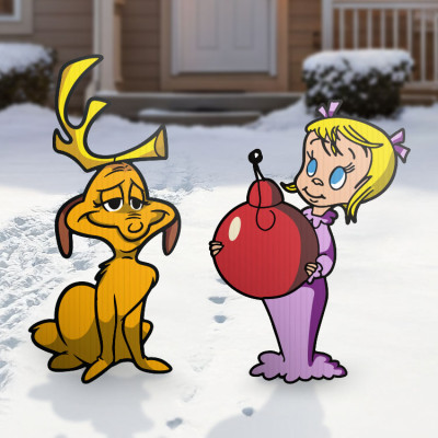 Max the Dog and Cindy Lou Who Yard Decoration