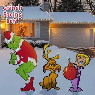 Grinch Stealing Christmas Lights, Max the Dog & Cindy Lou