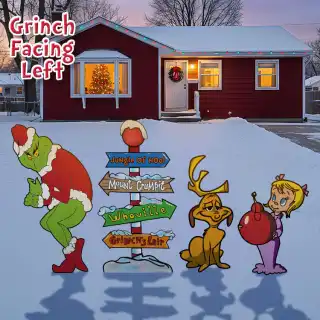 Grinch, Max, Cindy Lou, Whoville Directional Pole