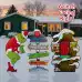 Grinch Stealing Christmas Lights, Lair & Whoville Directional Pole
