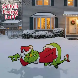 Sneaky Grinch Stealing Christmas Lights