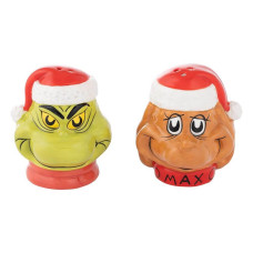 Dr. Seuss - Grinch and Max Sculpted Ceramic Salt and Pepper Shaker Set