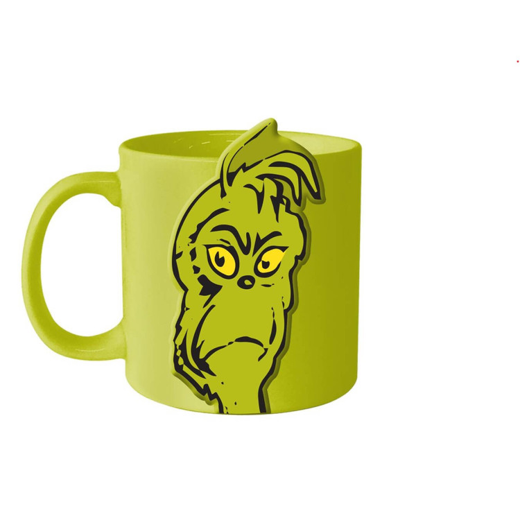 Dr. Seuss Grinchmas - Resting Grinch Face - 20 Ounce Bas Relief Ceramic Mug