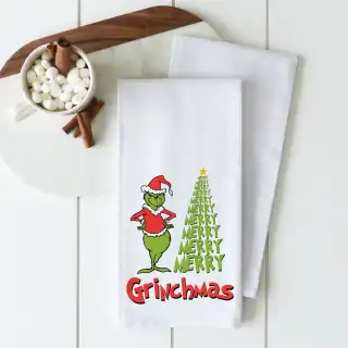 Grinch - Merry Grinchmas - Extra Large Heavy Duty Flour Sack Towel - 27x27 Inches Grinch - Merry Grinchmas - Extra Large Heavy Duty Flour Sack Towel - 27x27 Inches
