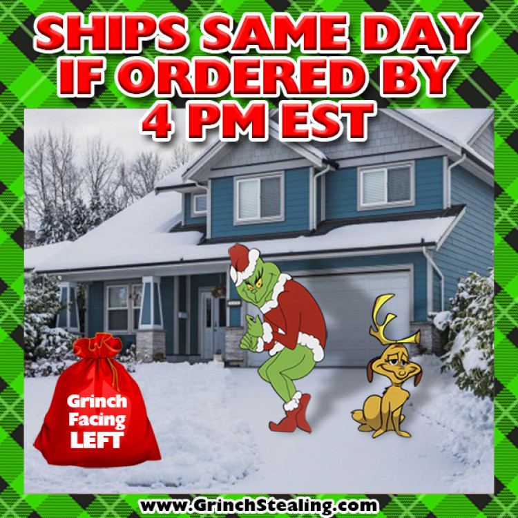 Grinch Stealing Christmas Light  MAX THE DOG 29in X 22in Fast Ship ready to ship 
